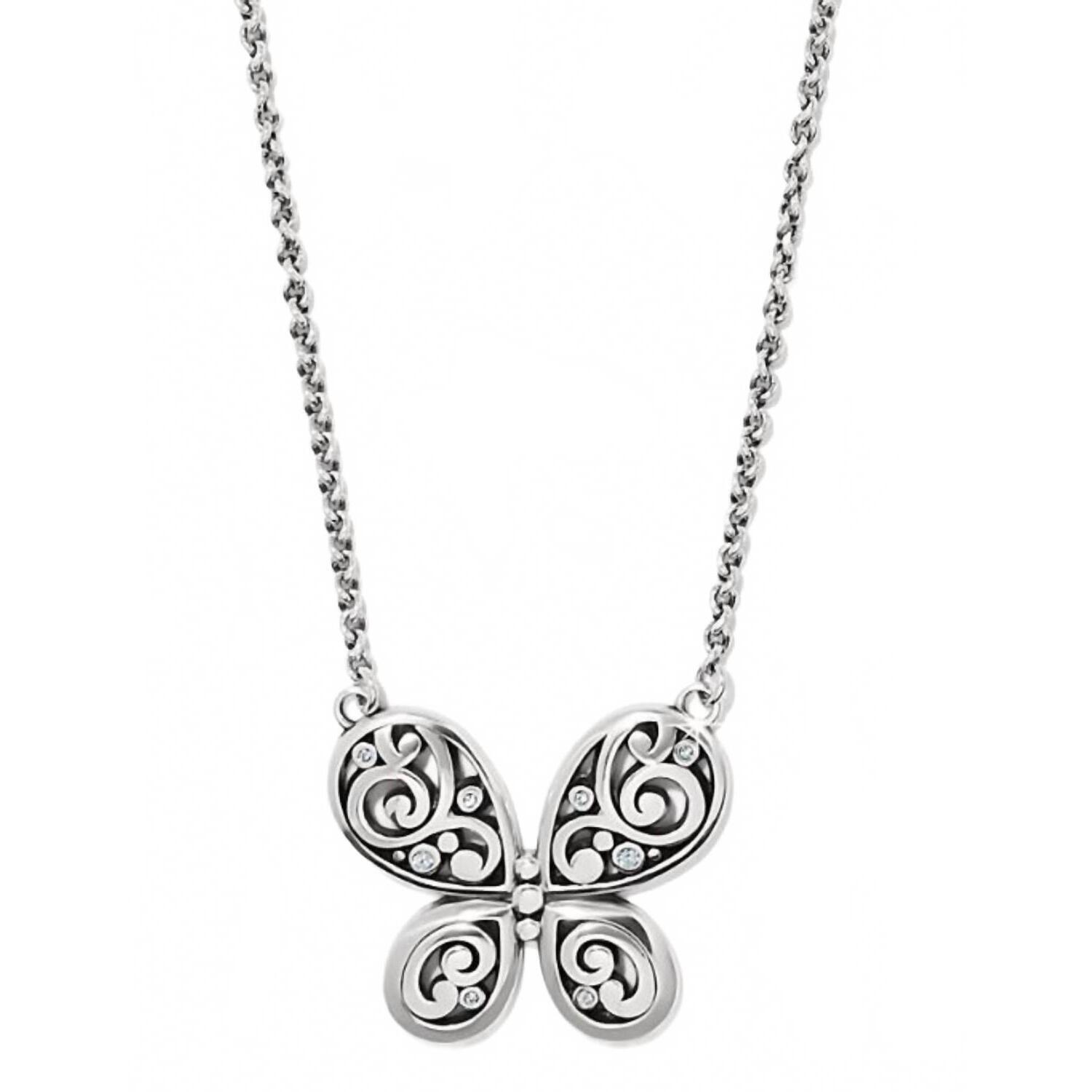 New Brighton Contempo Butterfly Pendant Necklace In Silver